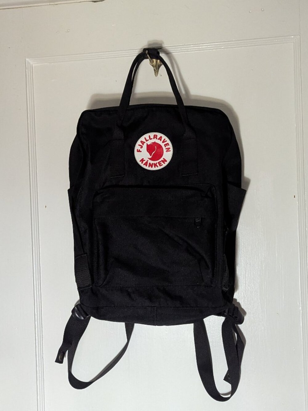 Fjallraven Classic Kanken Backpack Black Buttons Bag Tote